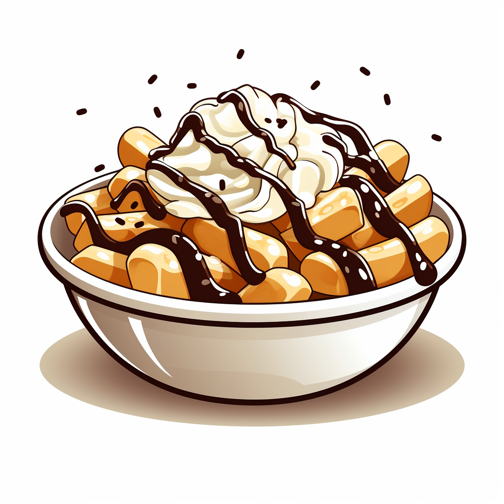 Black and white poutine icon