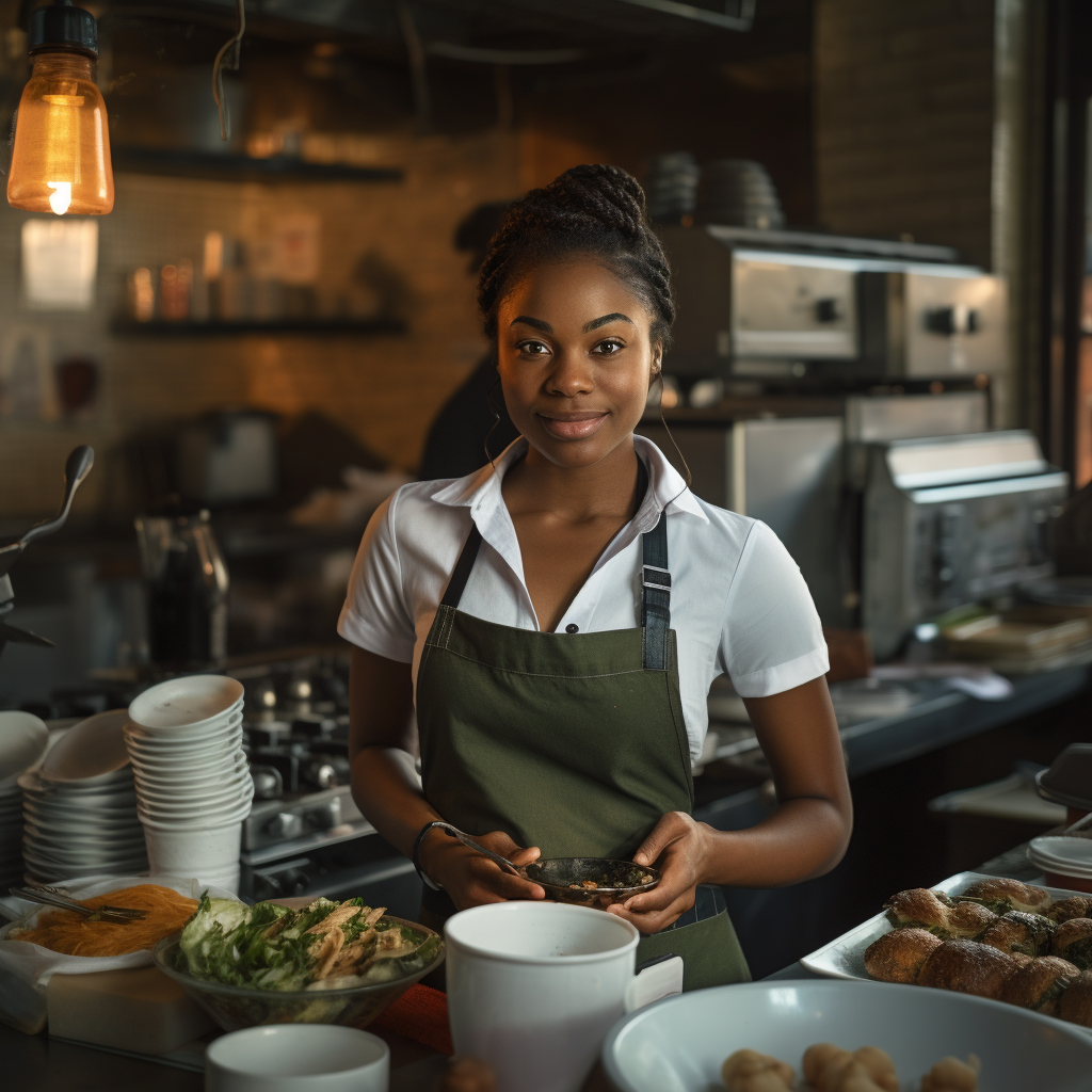 Talented Black chef cooking in Brooklyn restaurant