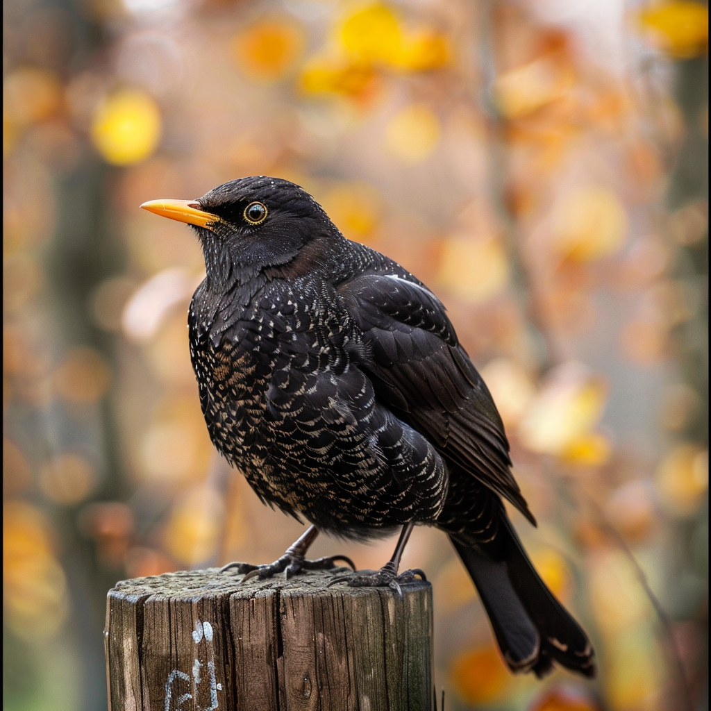 Blackbird Leucism Bird Fence