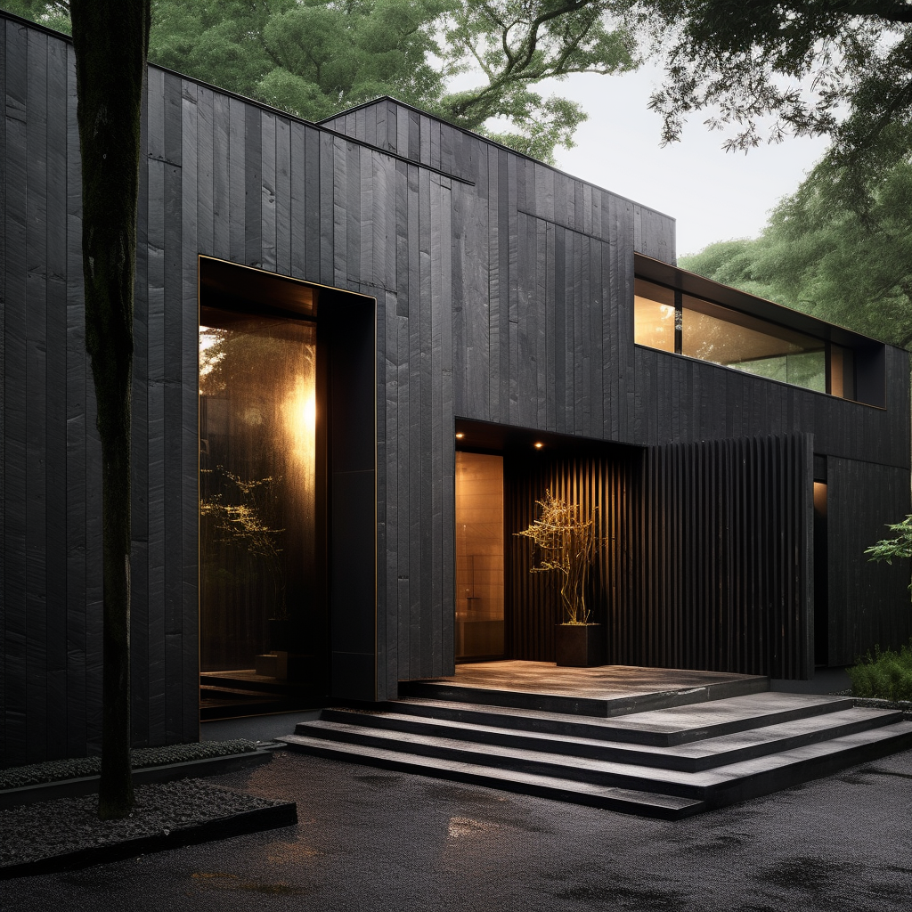 Architectural masterpiece in black wood