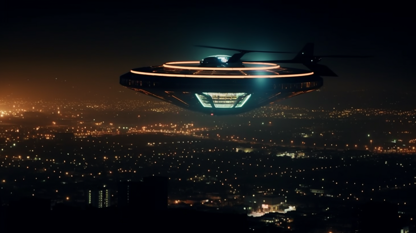 Blade Runner Flying Spinner Car in Dark Future