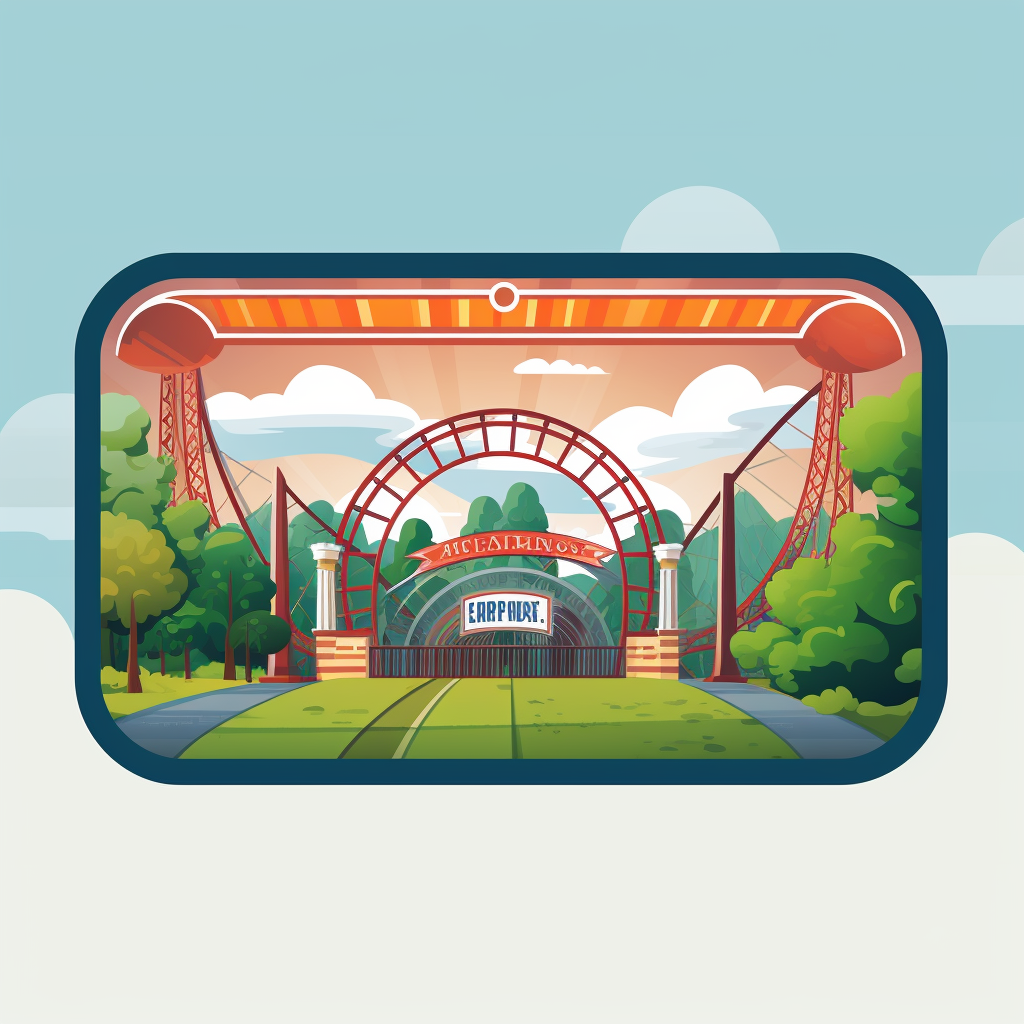 Blank amusement park entrance ticket