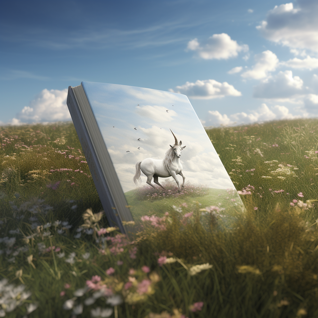 Blank book in unicorn pasture