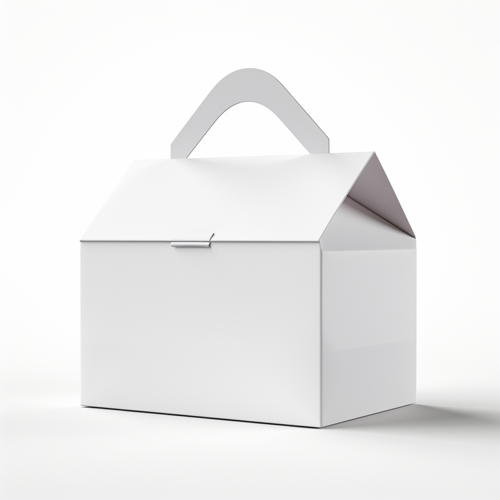 Blank Gable Box Mockup on White Background