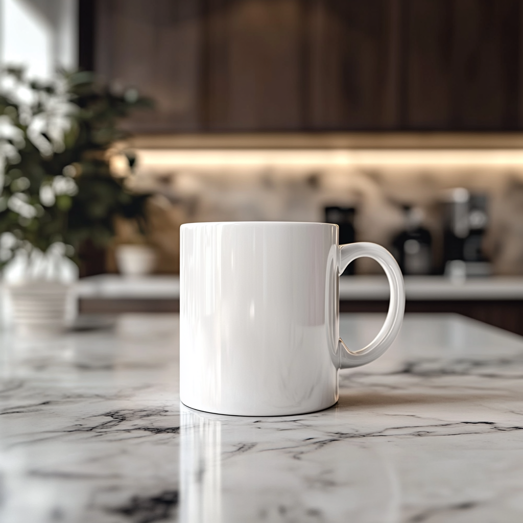 Blank Mug Mockup Minimalist Kitchen