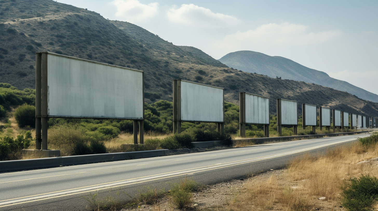 Empty Posters along a Busy Motorway