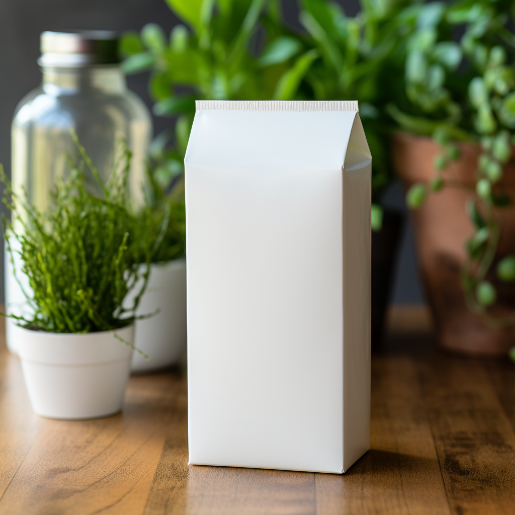 Blank white milk carton mockup