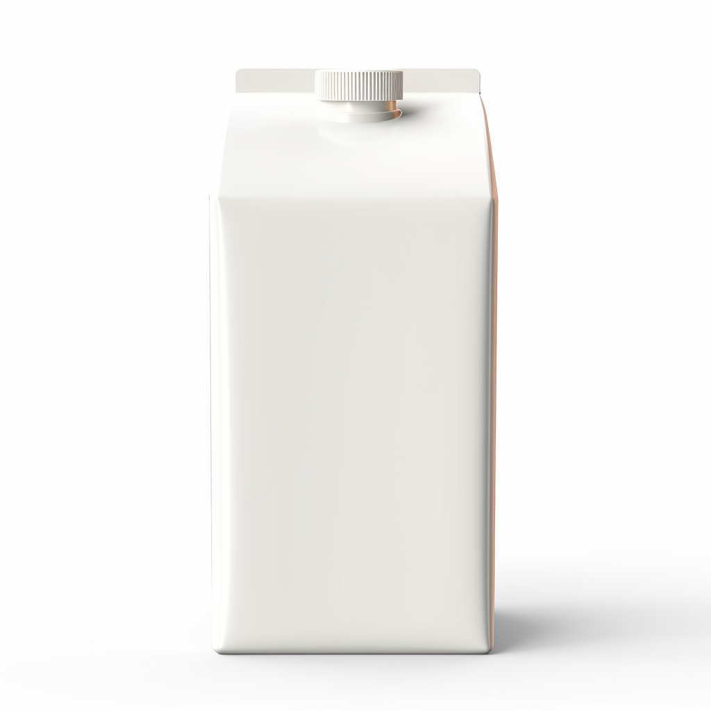 Blank white milk carton package