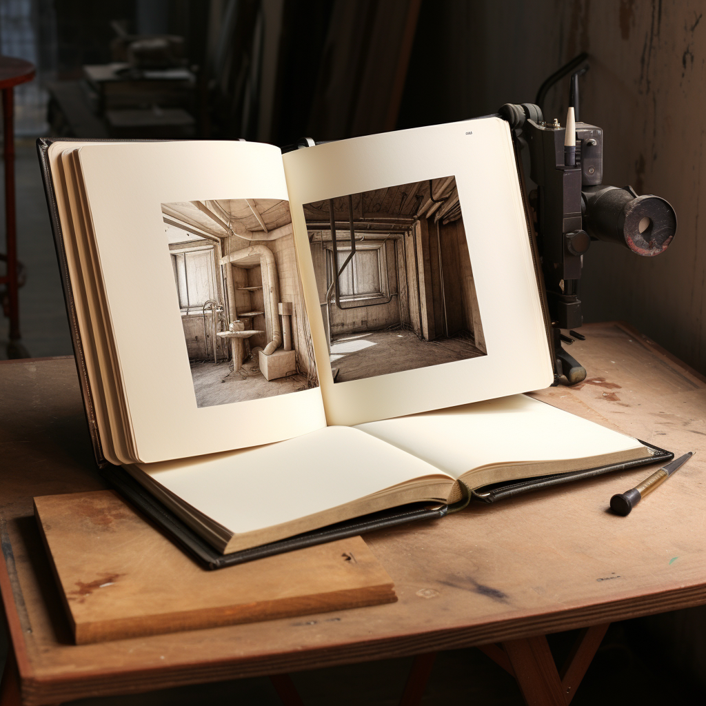 Highly Detailed Open Book on Table