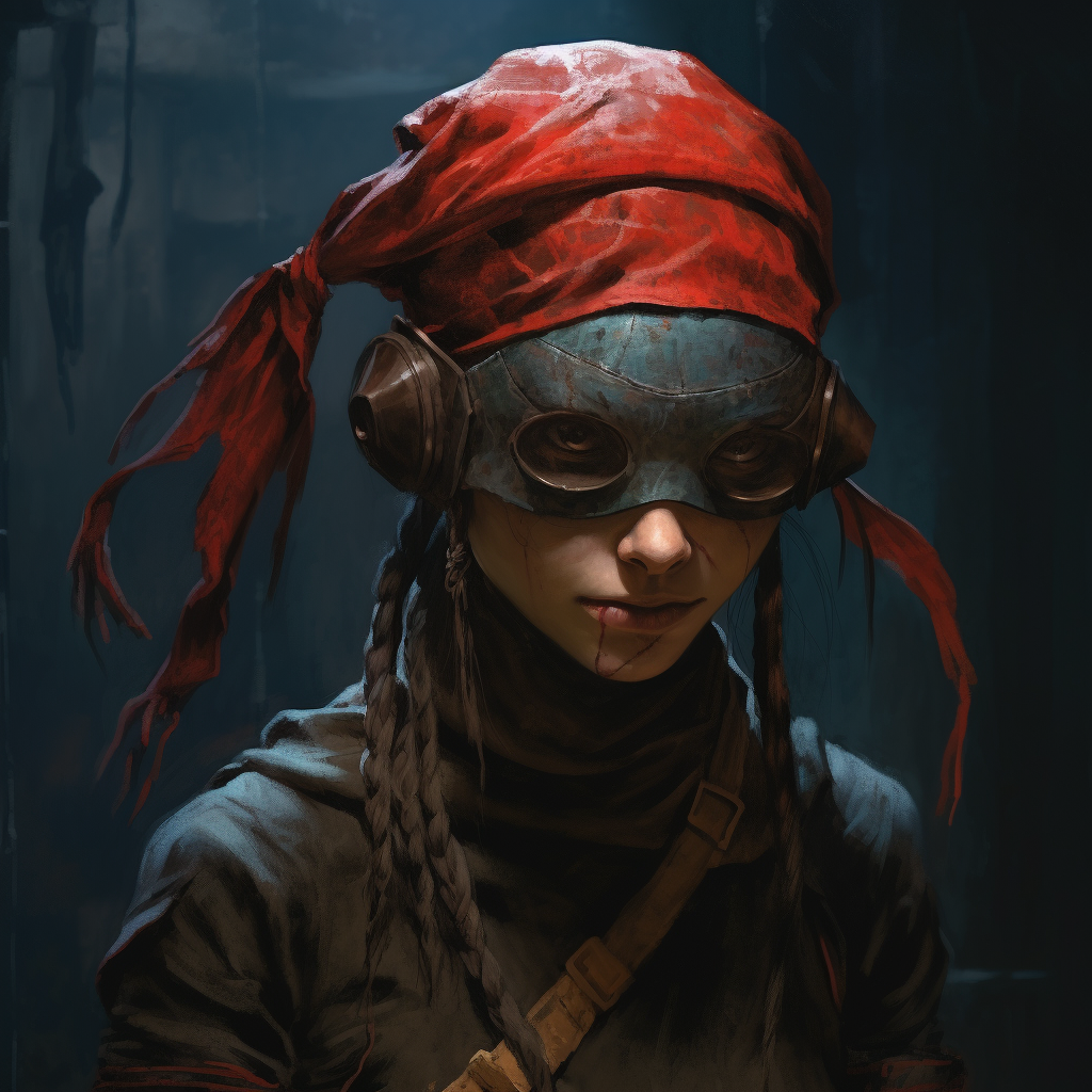 Beautiful blindfolded elf woman with red ear tips