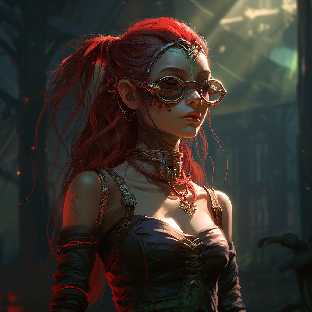 Beautiful blindfolded elf woman with red ear tips