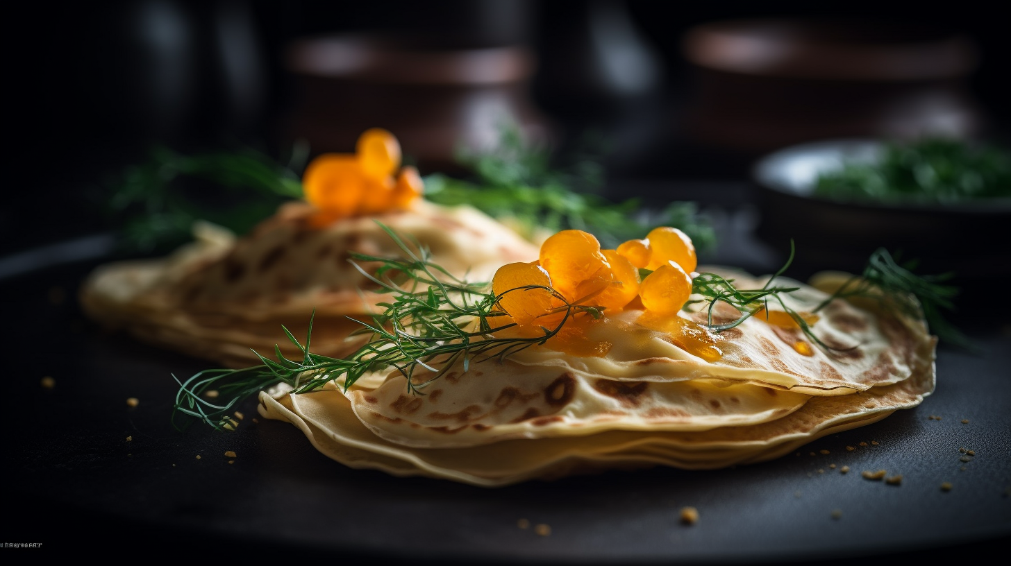 Food Photography - Blini in Luxurious Michelin Kitchen