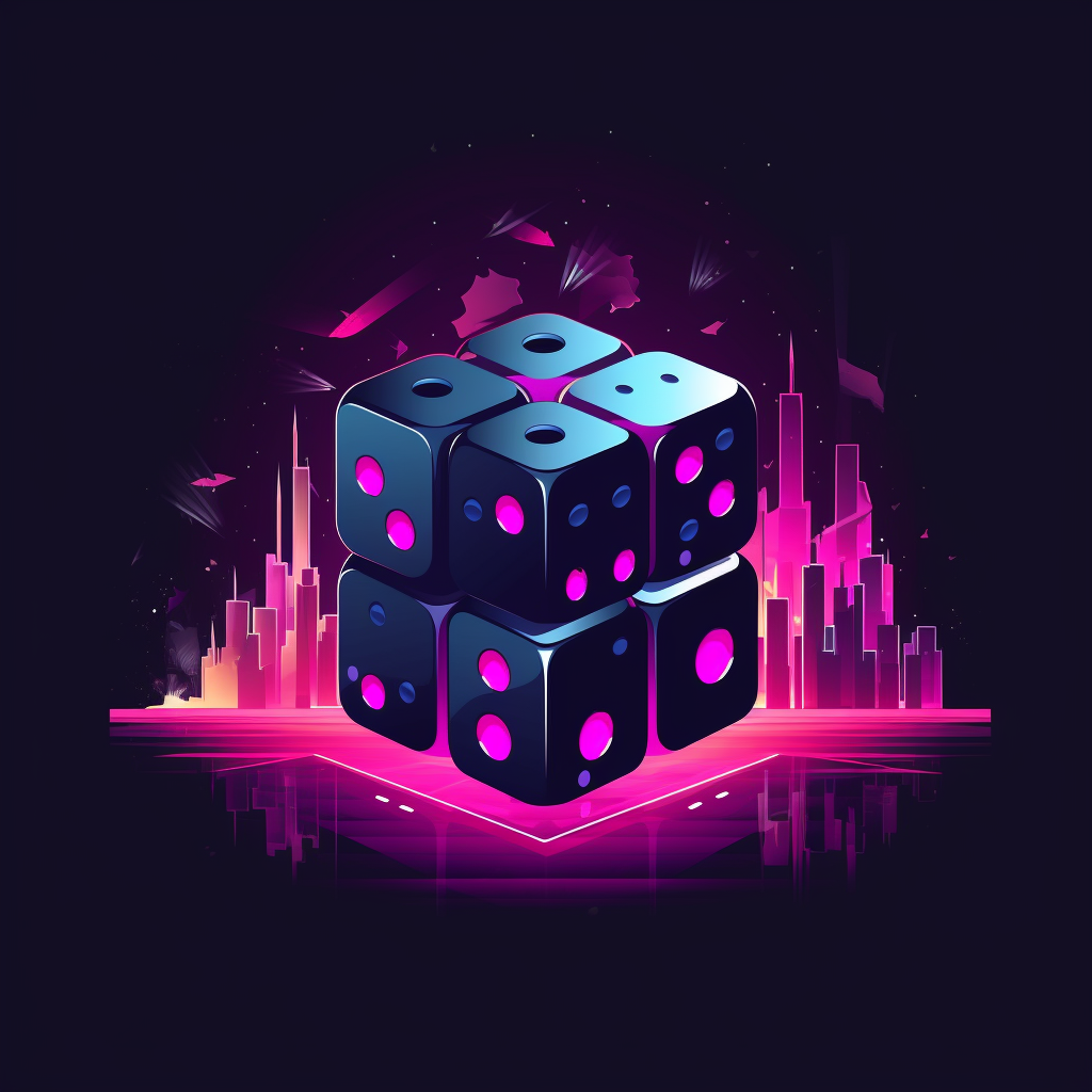 Logo of a blockchain casino cube