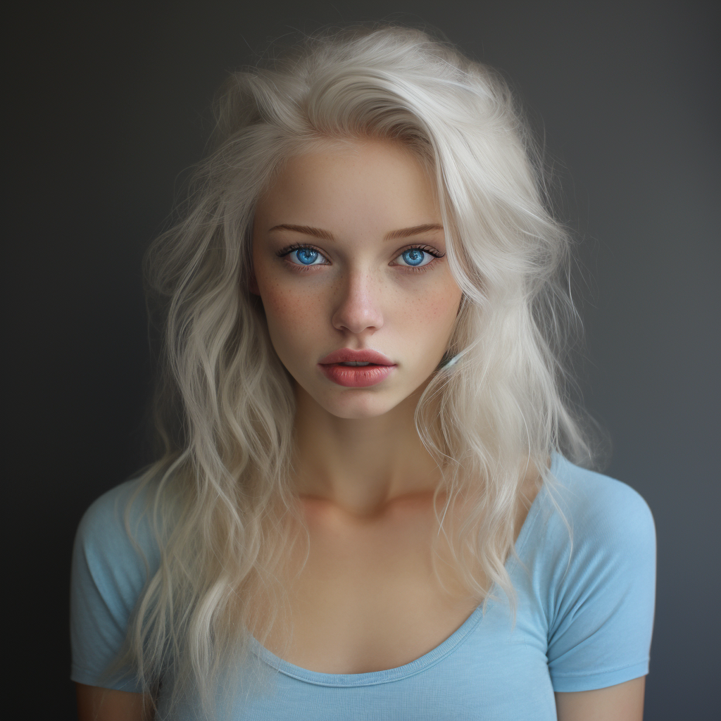 Stunning blond with captivating blue eyes