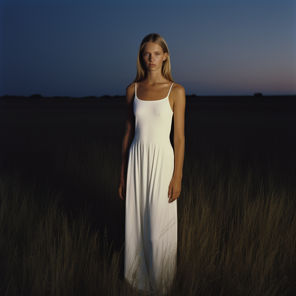 Blonde girl with long straight hair