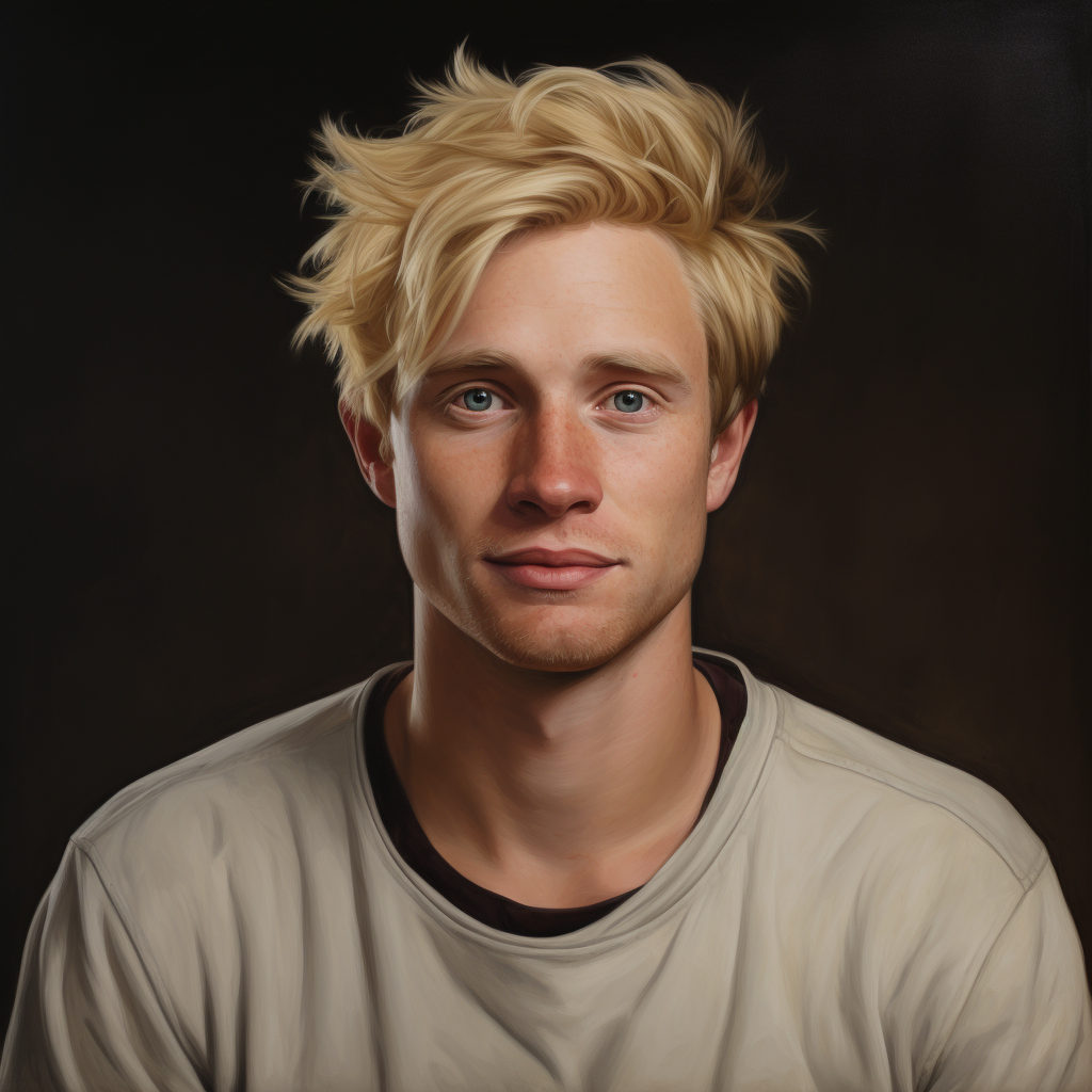 friendly blond haired male portrait