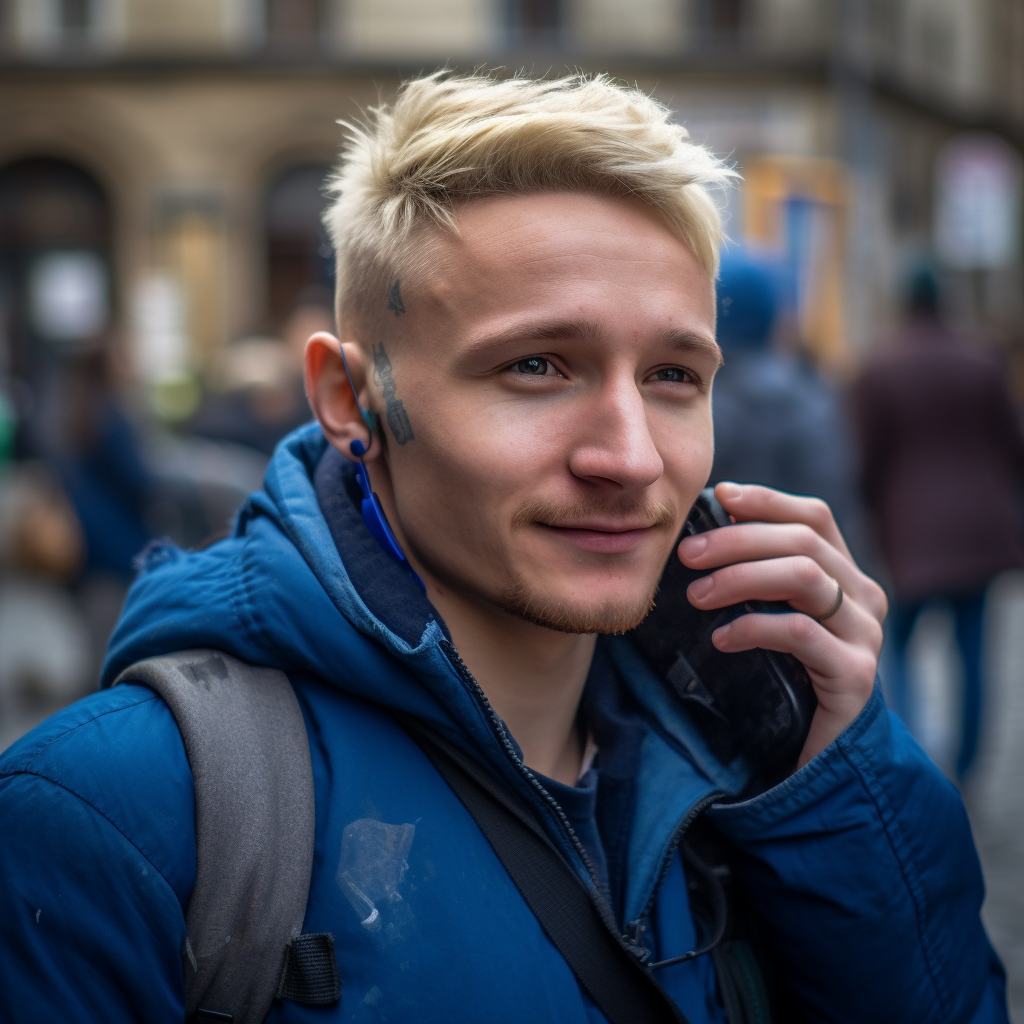 Handsome blond Irish man in Poland