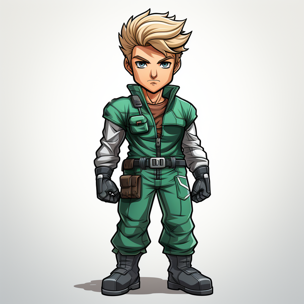 Sprite of Blond Adult Man in Green Costume