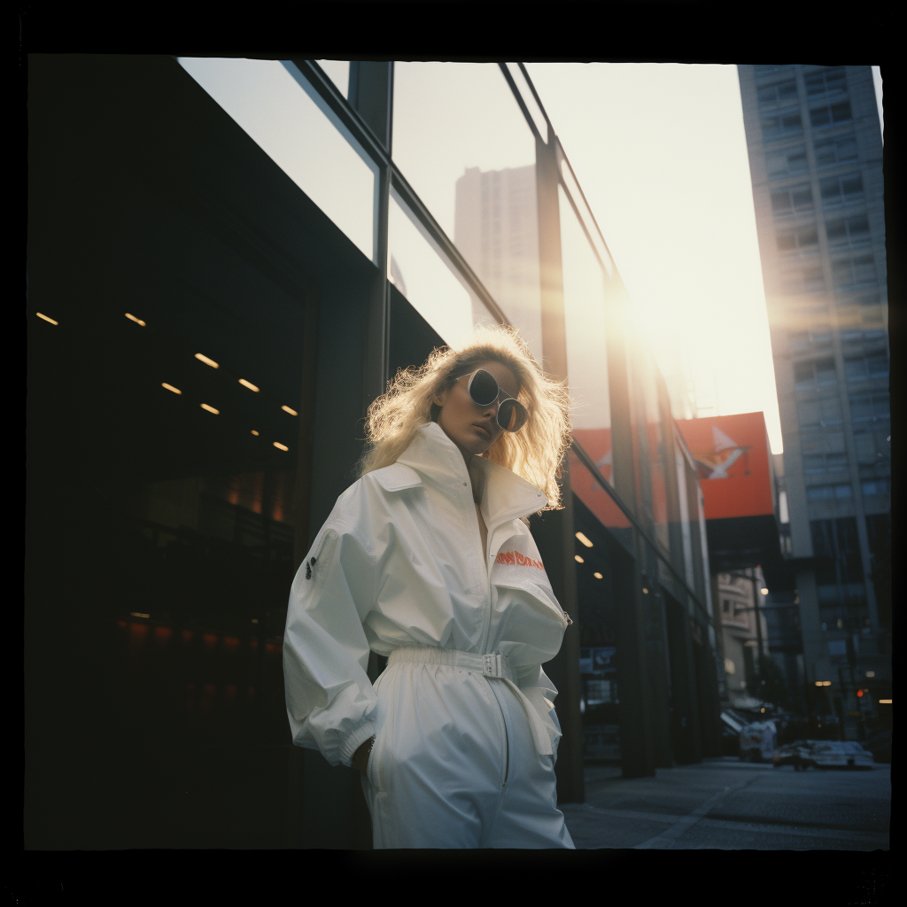 Blond hair woman in high fashion pose