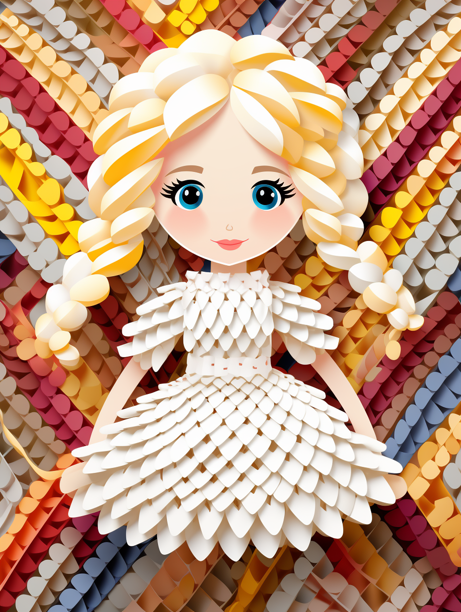 Blonde doll with double braids