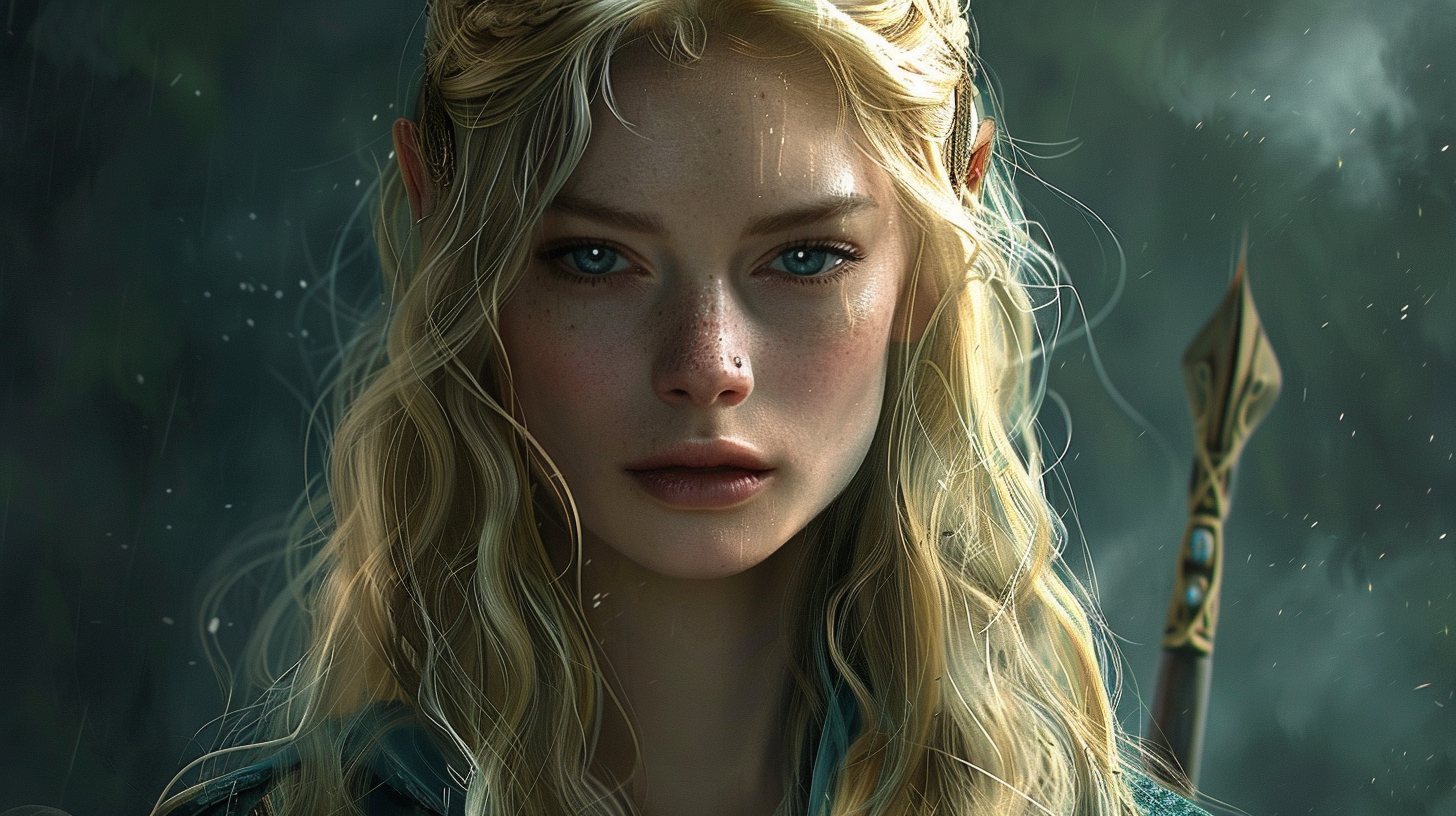 Blonde Galadriel Elf Woman Illustration