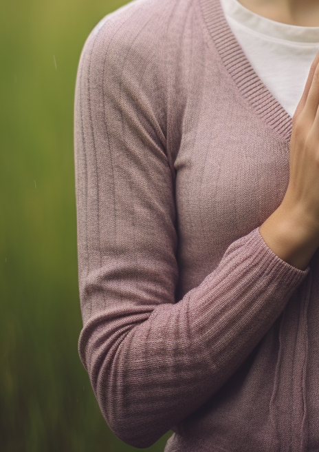 Sad blonde woman praying sincerely ?