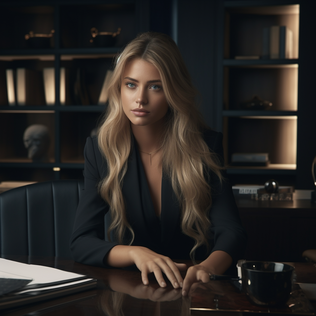 Gorgeous blonde businesswoman in luxury office