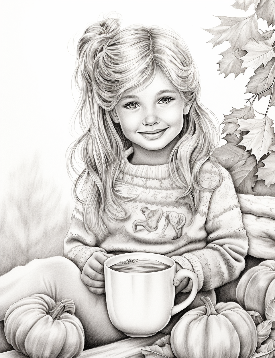 6-year-old girl enjoying hot chocolate