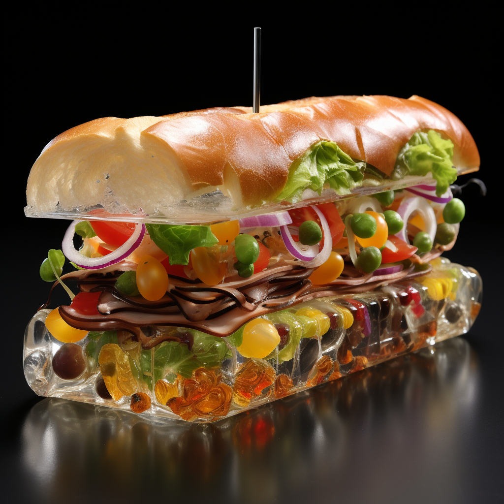 Beautiful blown glass sandwich artwork