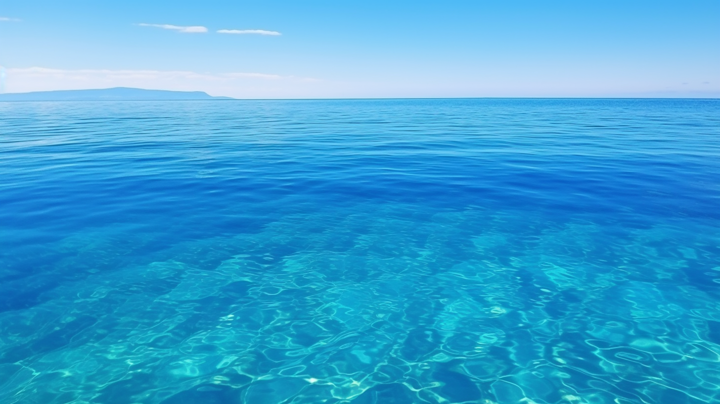 Tranquil blue and white sea