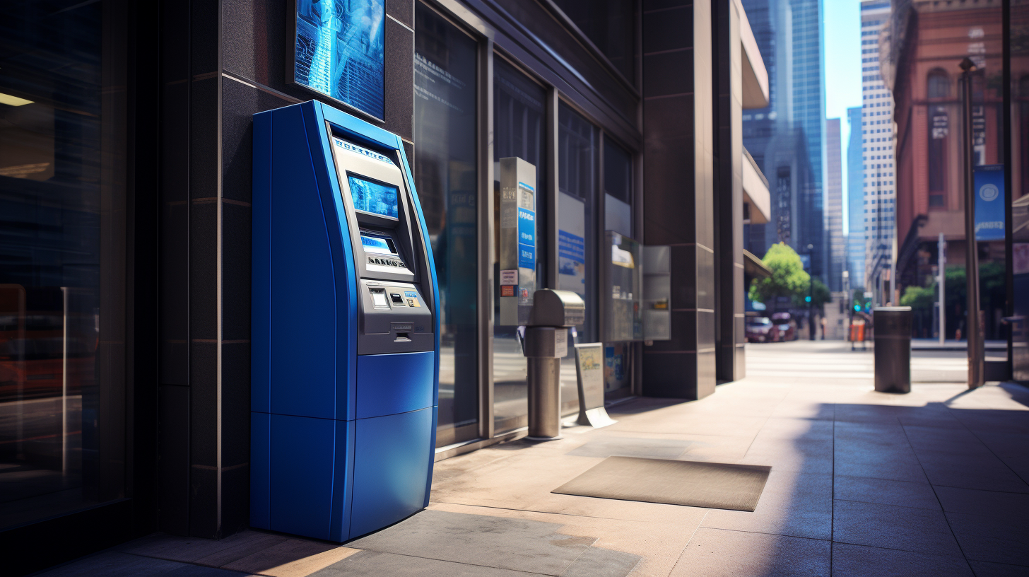 Blue ATM Machine in CBD