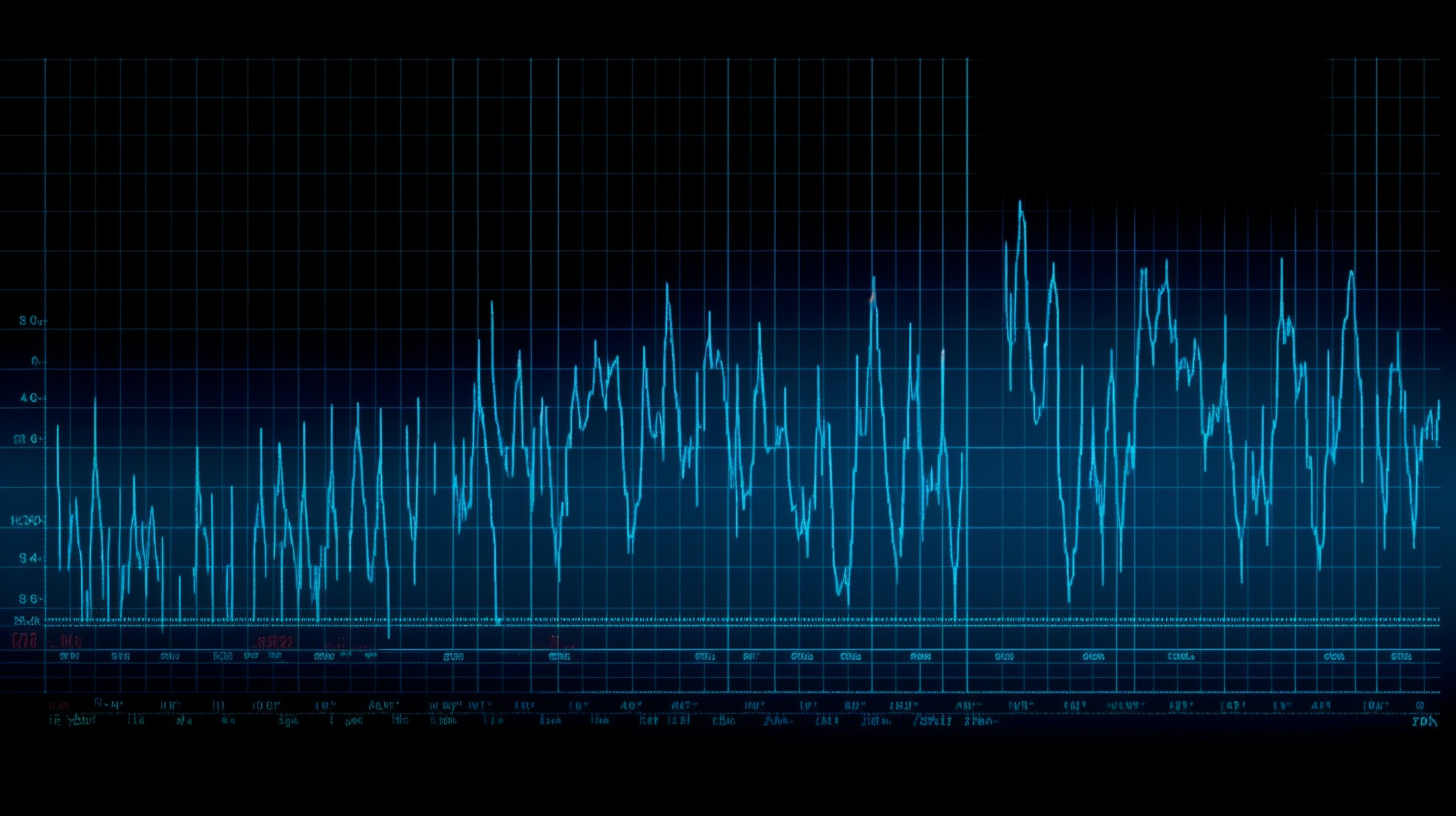 Blue Audio Spectrogram on Computer Screen