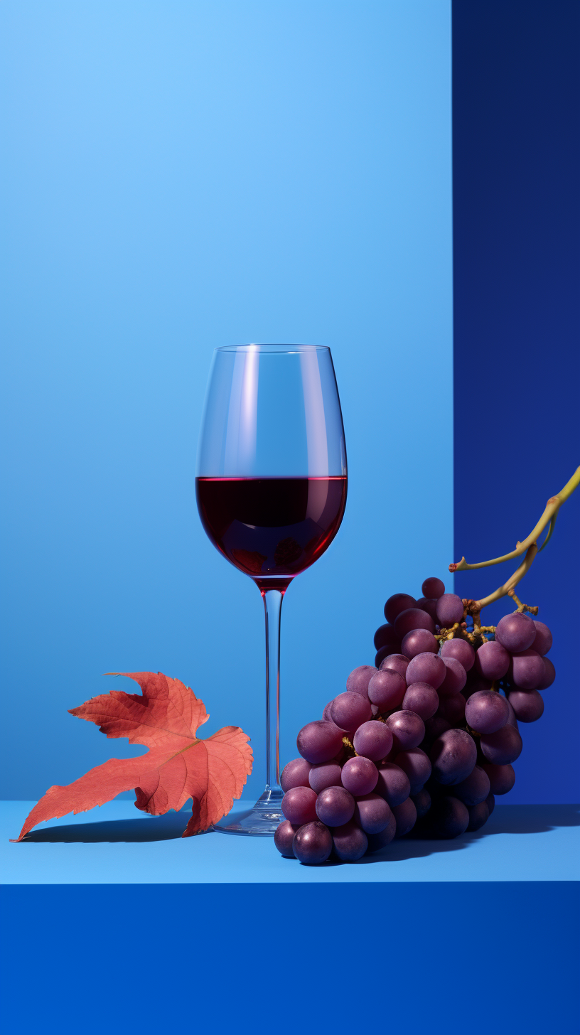 Vibrant Wine on Blue Background