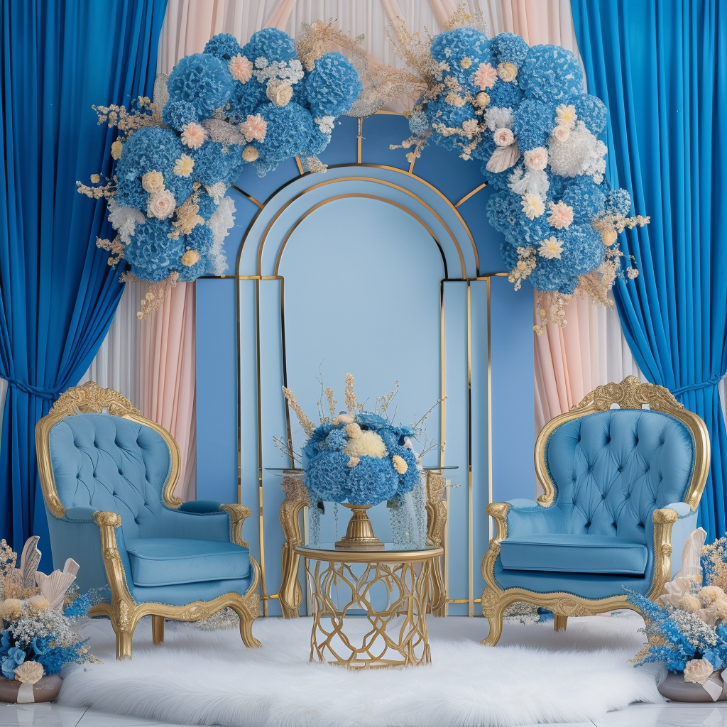 Blue Barbie Luxury Backdrop Furniture