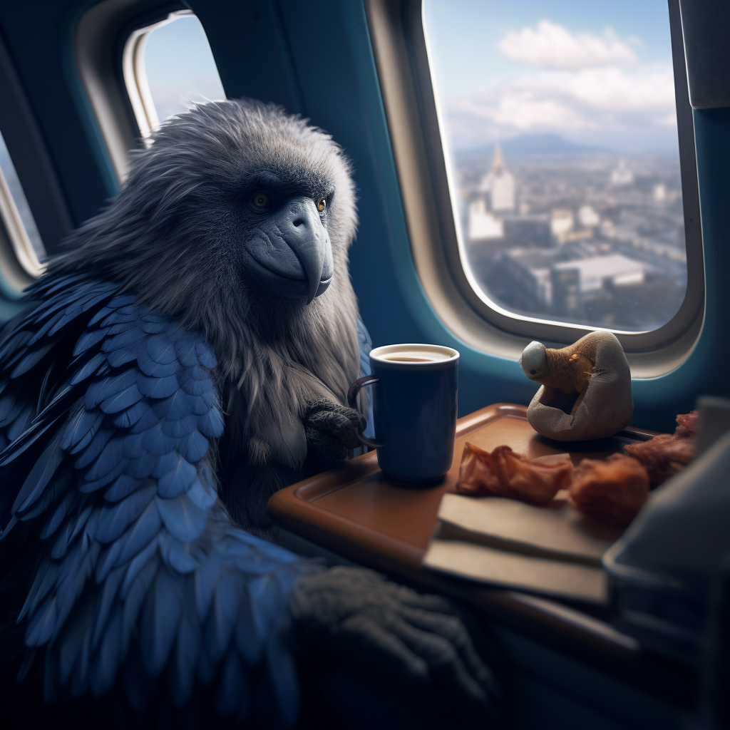 Blue bird airplane gorilla coffee