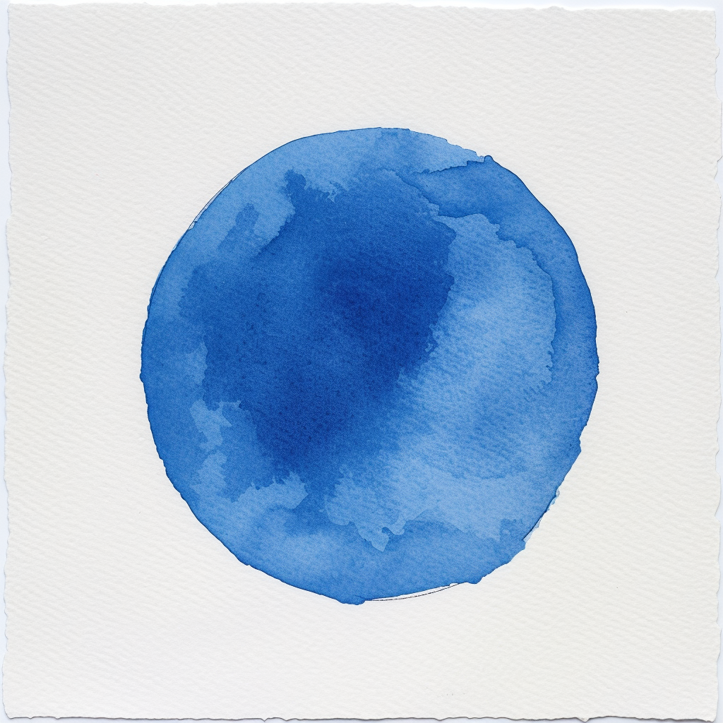 Blue Circular Spot Watercolor Wet Paper