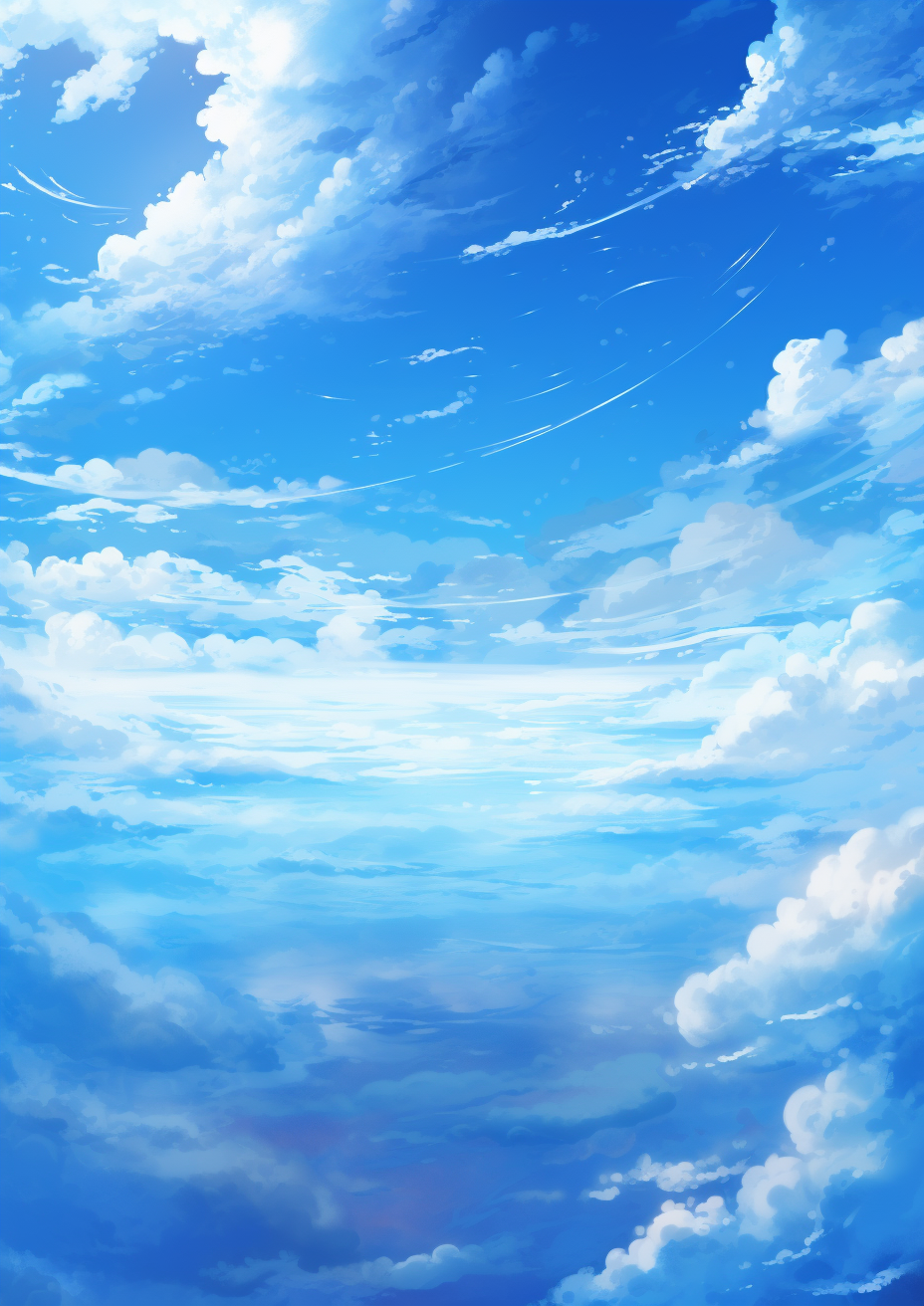 Beautiful digital painting of blue clear sky