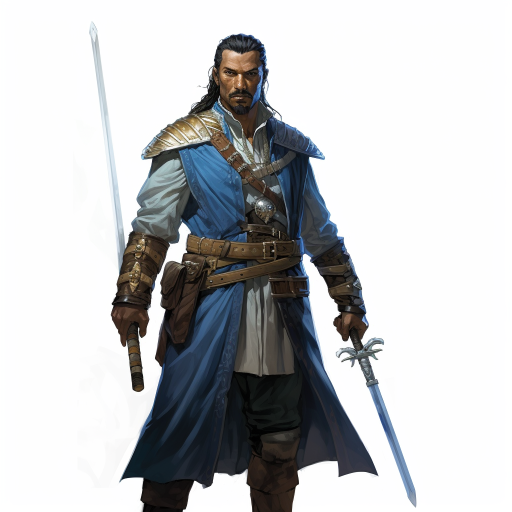 Half Elf Ranger Monk in Blue Clothes