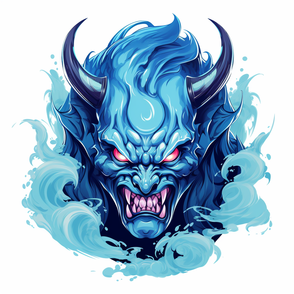 Logo of a Blue Demon Oni Monster