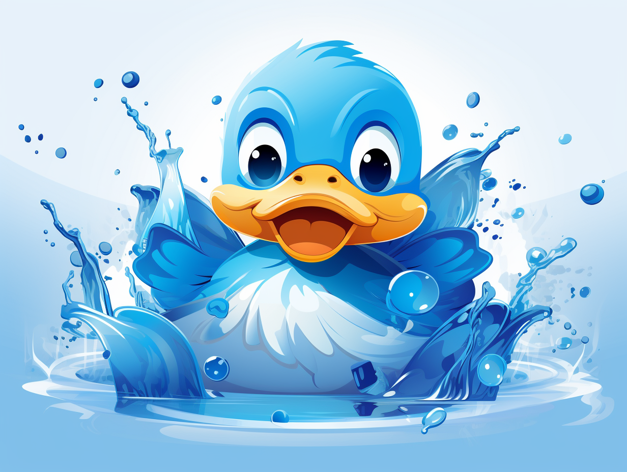 Blue duck vector graphic