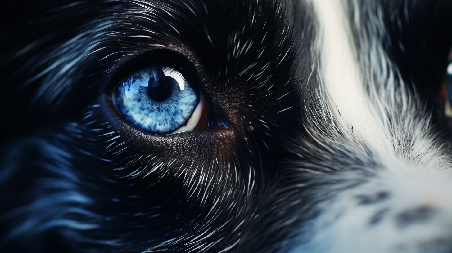 Close-up of a Border Collie's Blue Eye