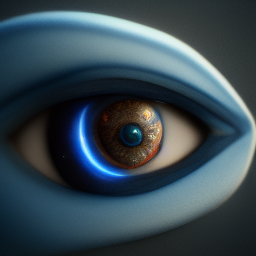 Realistic blue eye and universe render