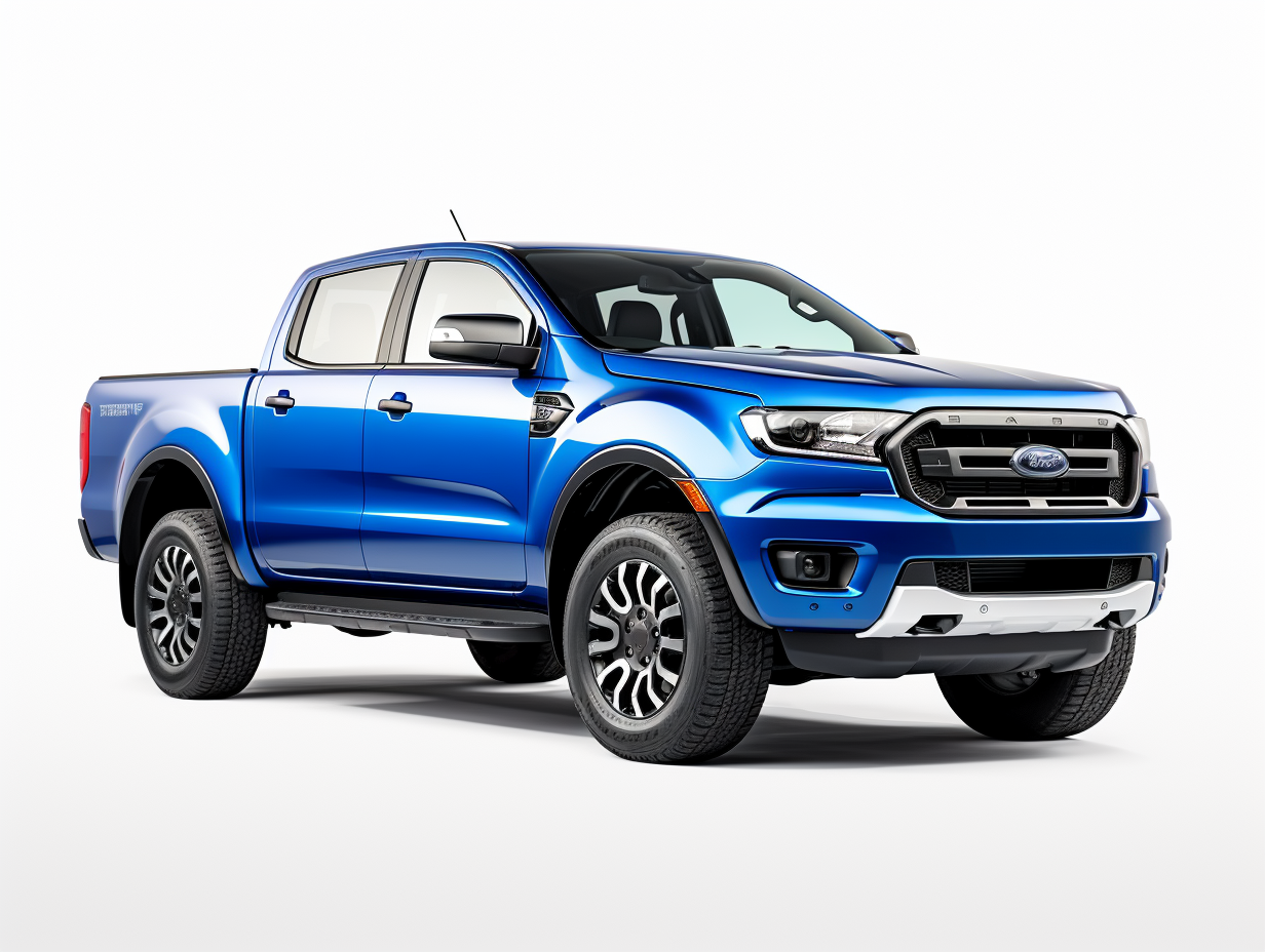 Blue Ford Ranger isolated on white background