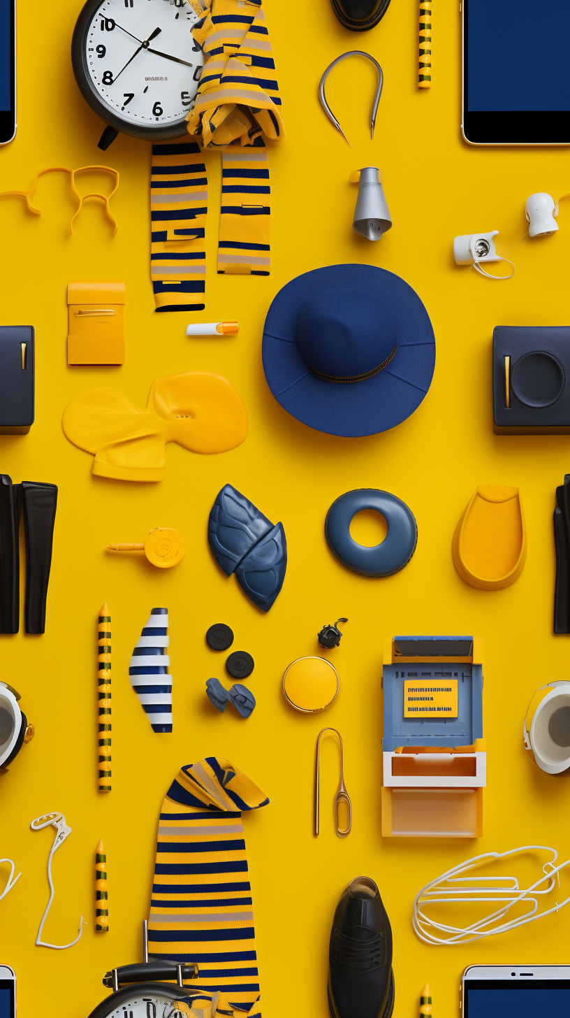 Image of the iconic Blue French Horn and Yellow Umbrella