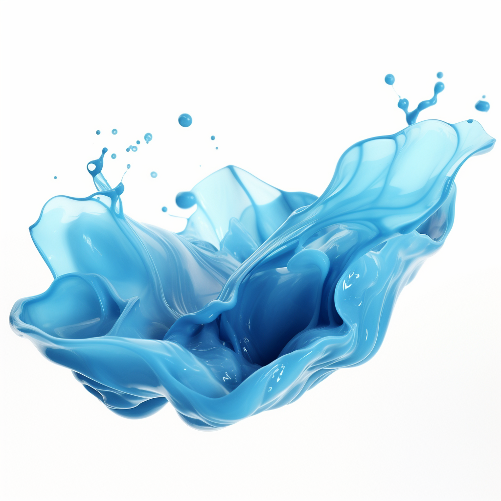 Blue Gel Liquid Splash on White Background