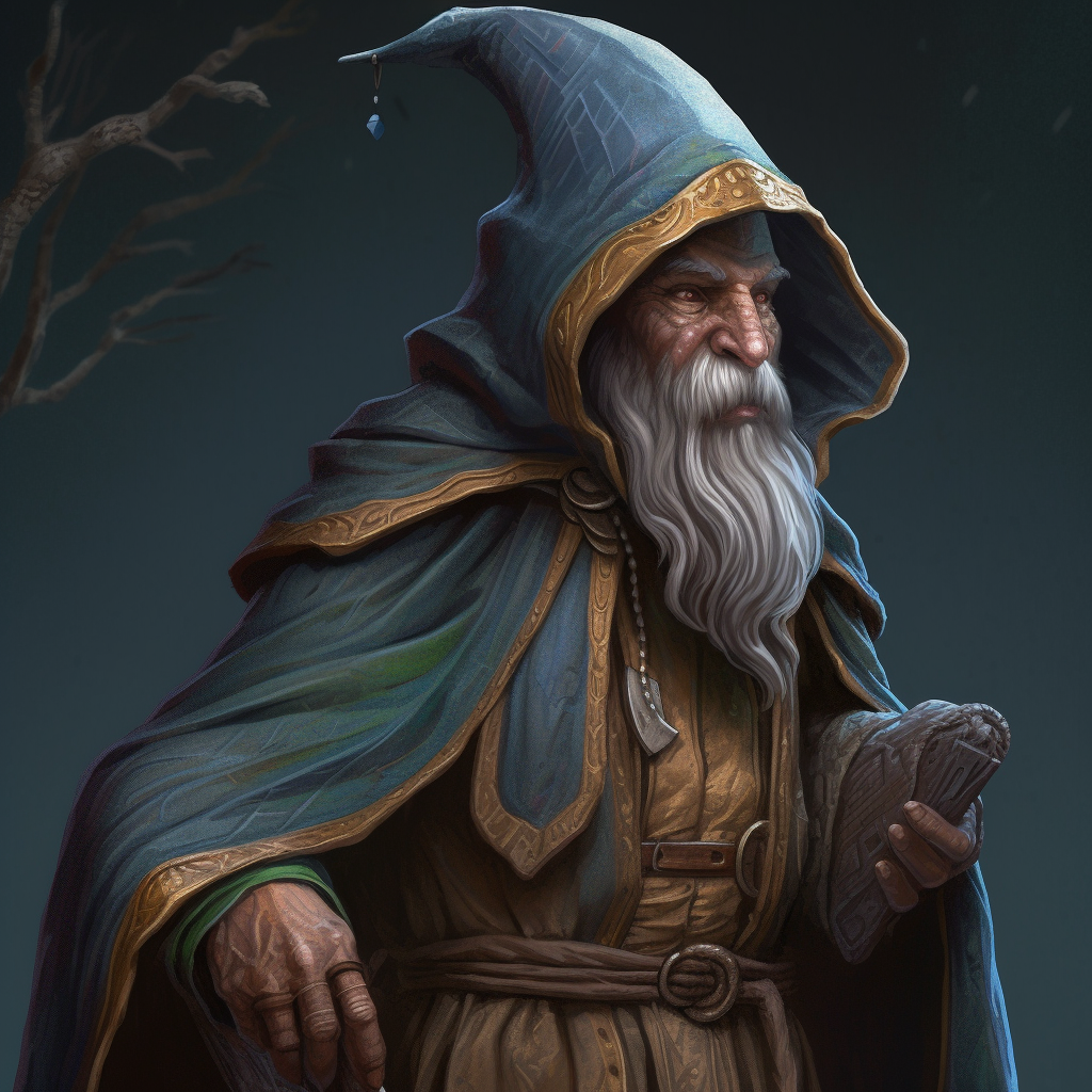 Hyper-realistic illustration of a blue gnome on an adventure