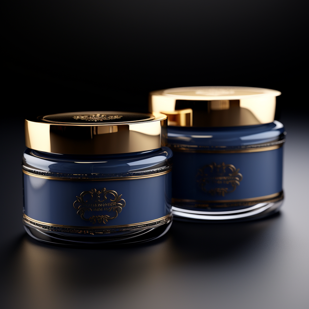 Blue and Gold Cosmetic Jar