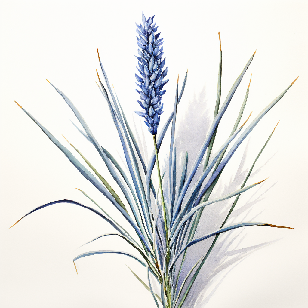 Watercolor of blue grama spike