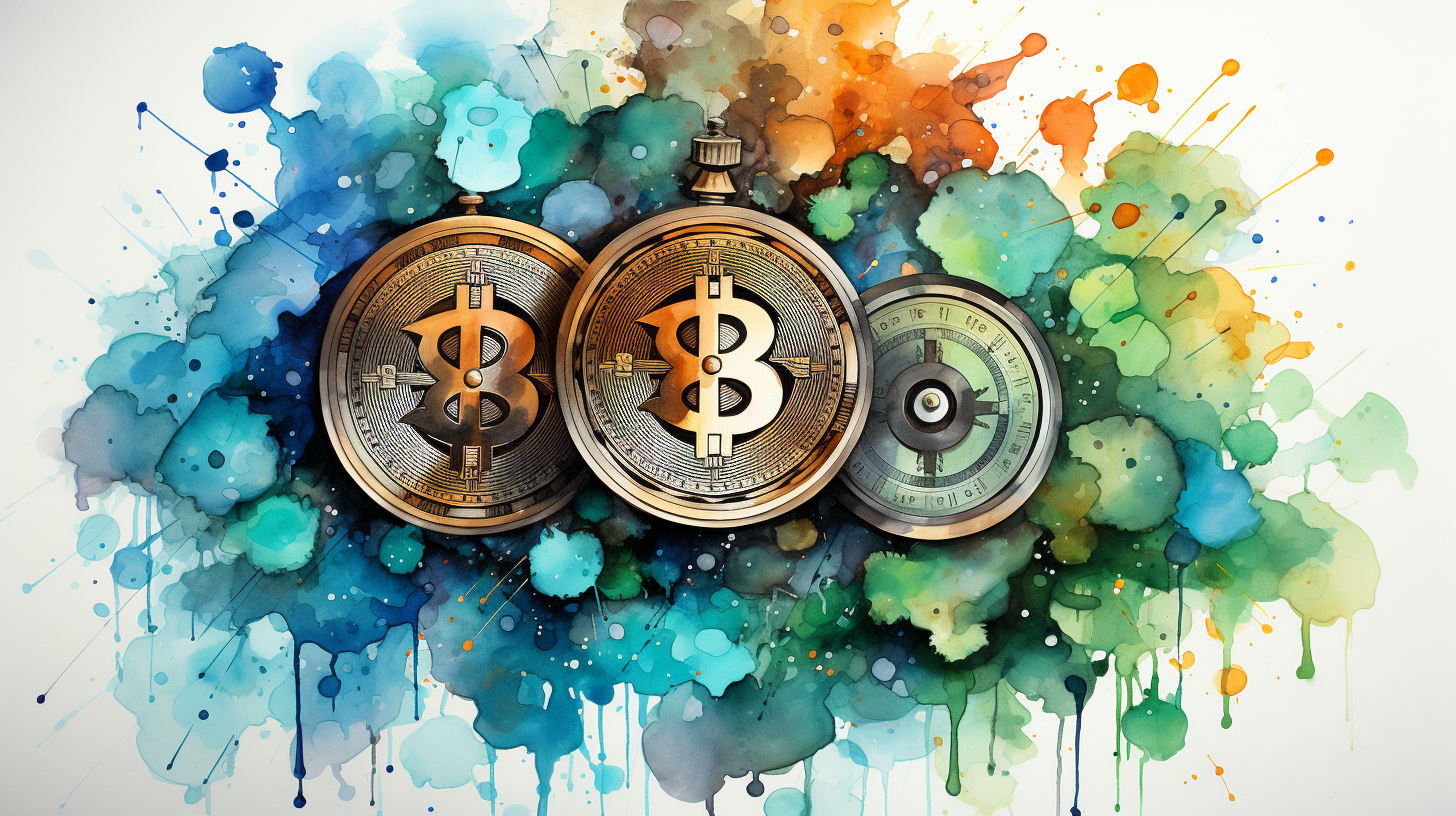 Colorful Bitcoin Compass Logo Artwork