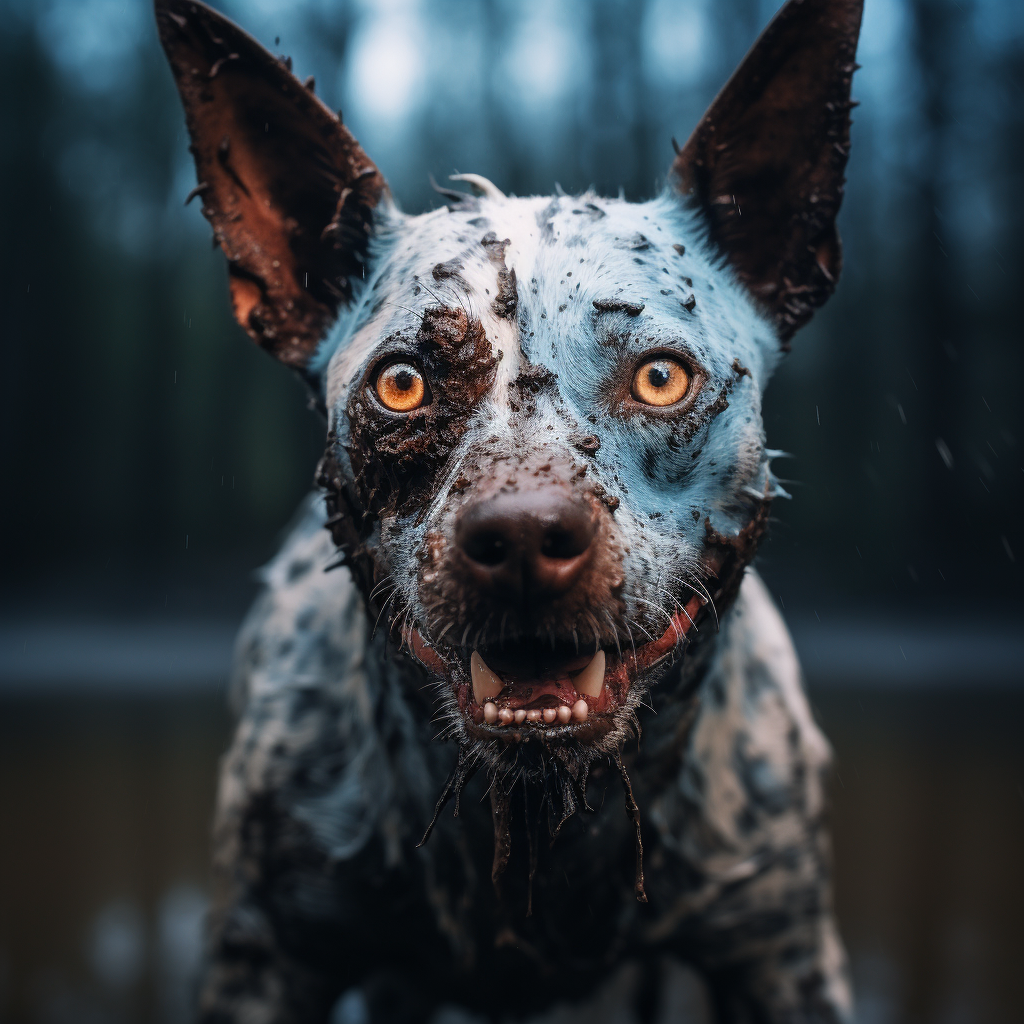 Blue Heeler Zombie Grim Photo